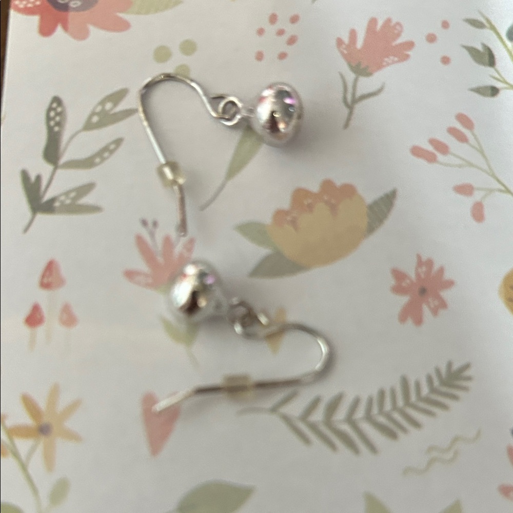 Chic Silver Ball Drop Earrings - image 3